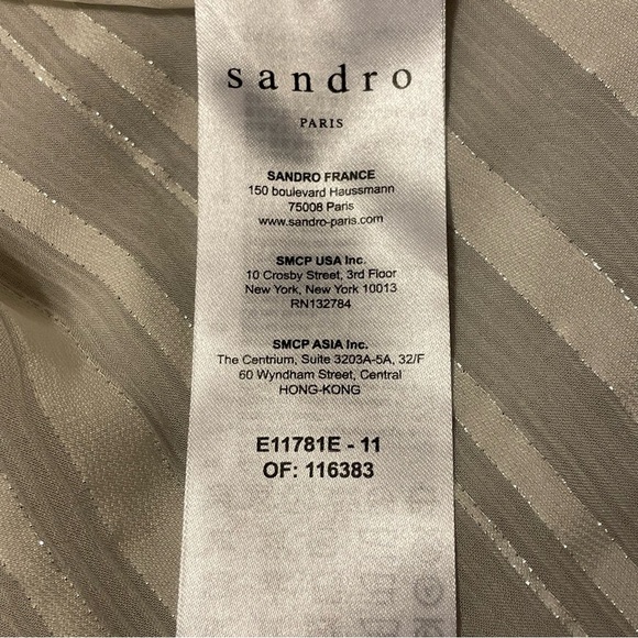 SANDRO NWOT Flowing Blouse in Ecru - Picture 7 of 9